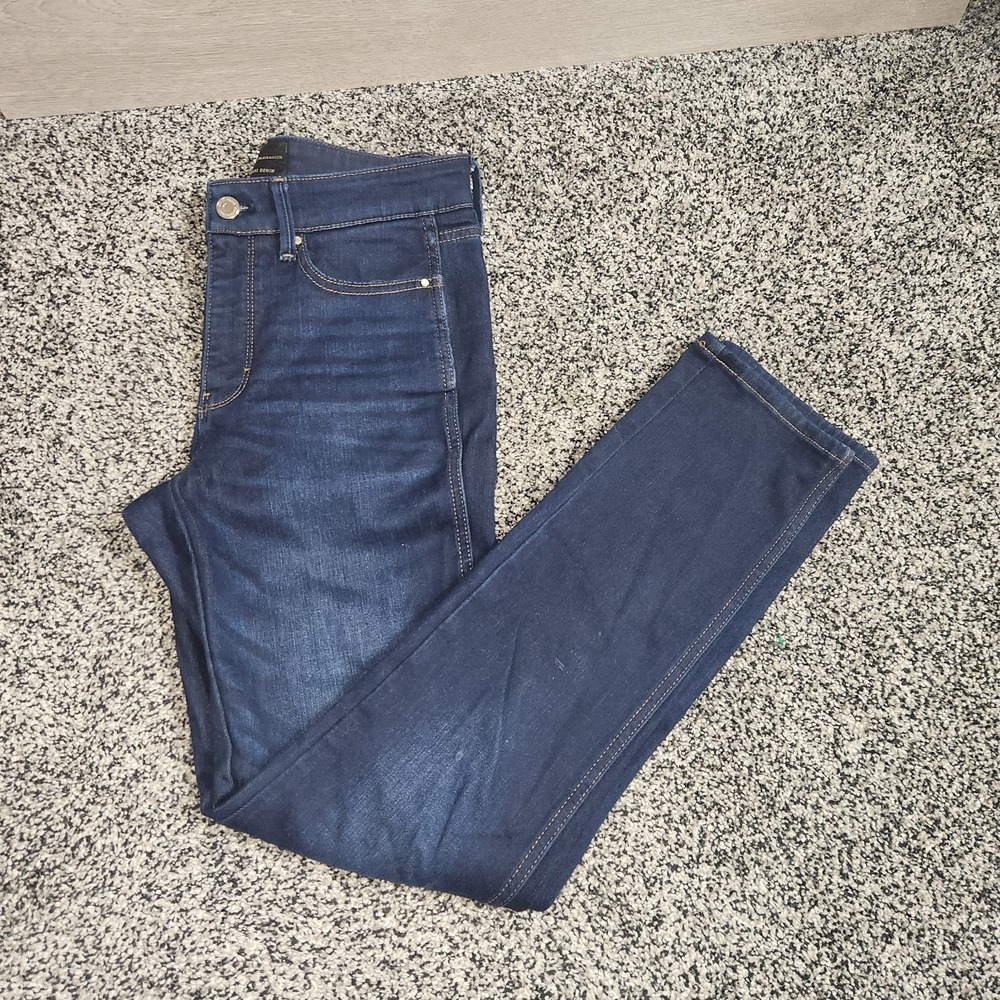 White House Black Market Cashmere Denim Hi Rise Slim Jeans Sz 4 Darkwash Stretch